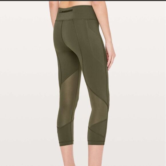 Lululemon Pace Rival Crop *Full-On Luxtreme 22" Dark Olive Size 6 - Picture 2 of 8